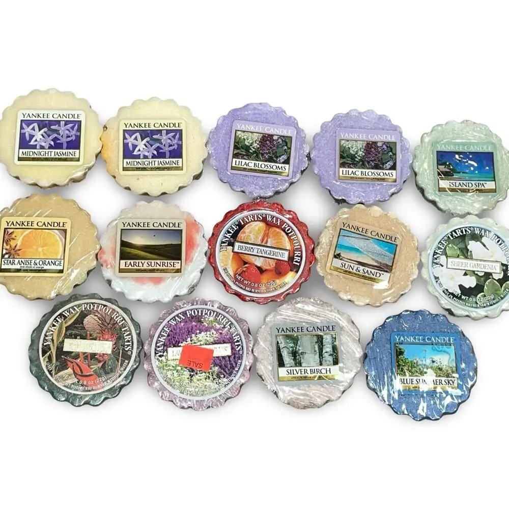 Lot of 14 Vintage Yankee Candle Wax Tarts Spring Summer Floral Beach Retired